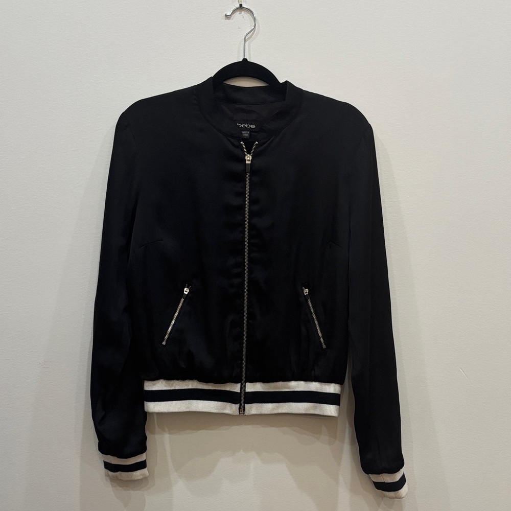 Elegant Black Bomber Jacket